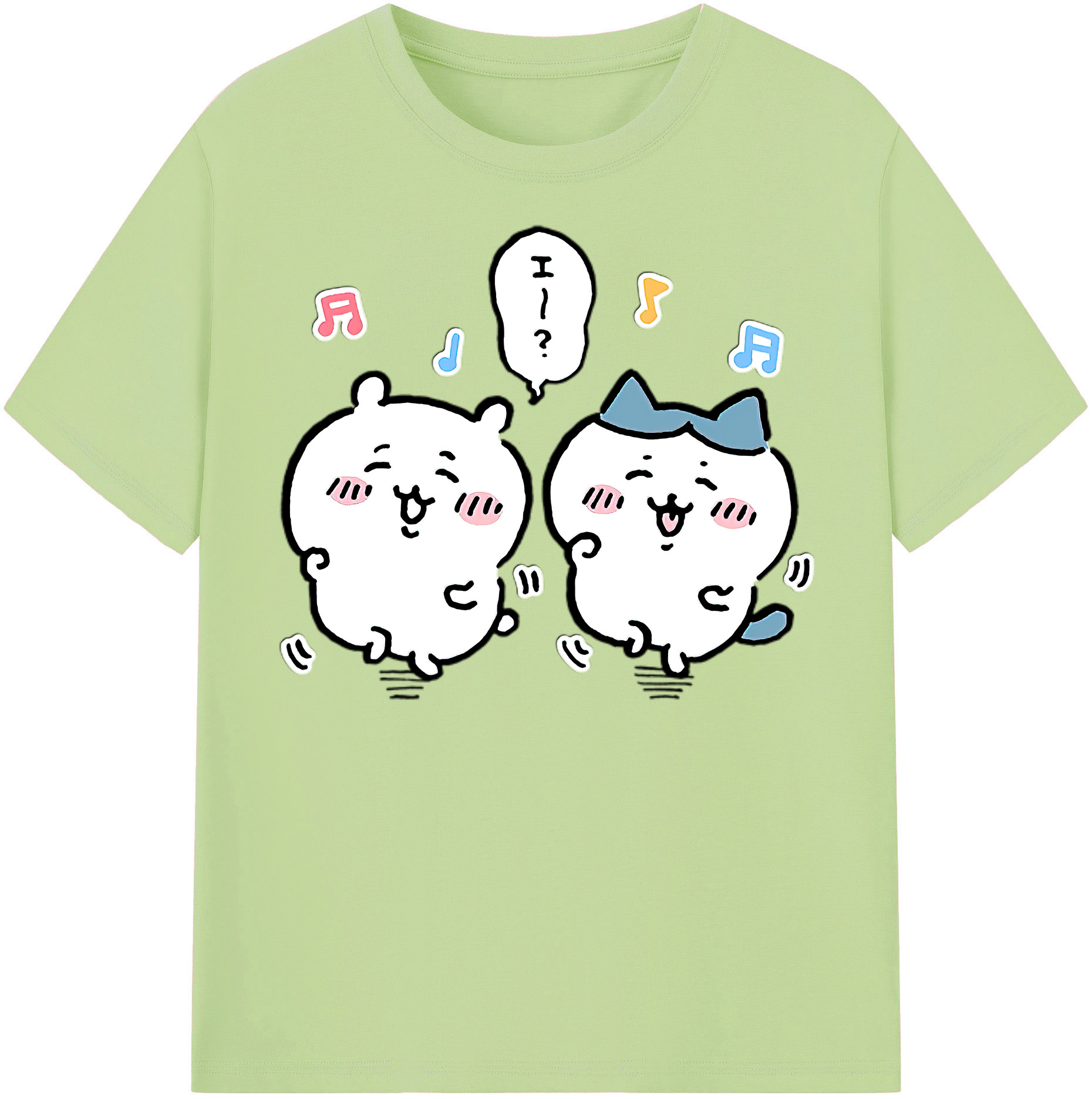 （画像用） ちいかわ ハチワレ Chii-kawa hachiware 綿100％半袖Tシャツ（フロントプリント）